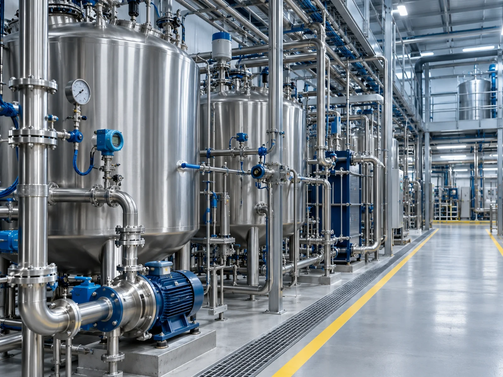 Illustration de réseaux process et utilités en usine